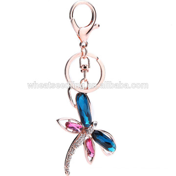 ladies Handbag Purse Charm Rhinestone butterfly keychain metal key chain